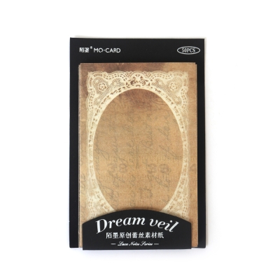 Комплект декоративна хартия за скрапбукинг "DREAM VEIL" 70x110 мм с  мотиви от дантела -50 листа