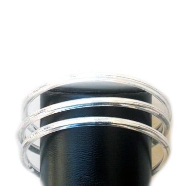 Гривна пластмаса кръгла с брокат 4 мм диаметър 64 мм Бяла -12 броя