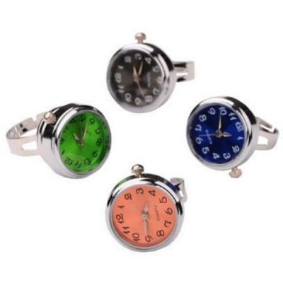 Пръстен часовник копче Тик-так метал цвят сребро 19 мм АСОРТЕ
