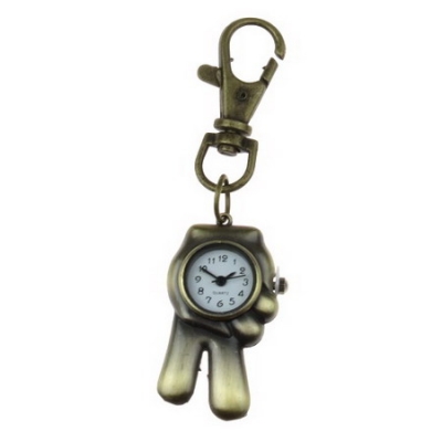 Ключодържател часовник отварящ метал цвят античен бронз 85 мм. ръка