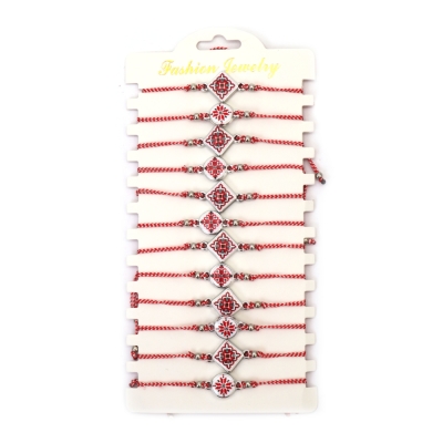 Мартеница гривна от текстил с метален елемент шевица АСОРТЕ -12 броя