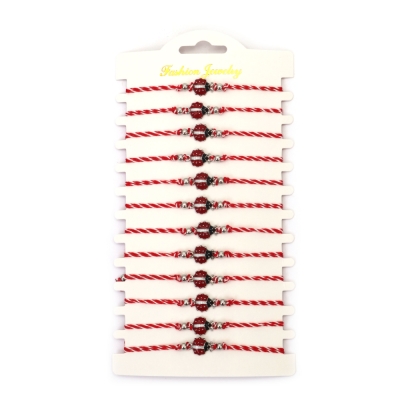 Гривна мартеница с метален елемент калинка -12 броя