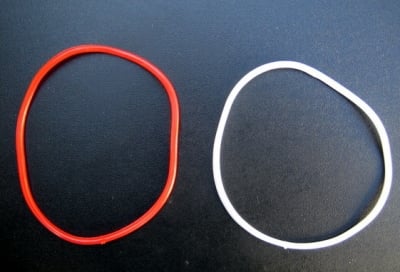 Гривна силикон бяло и червено -12бр.