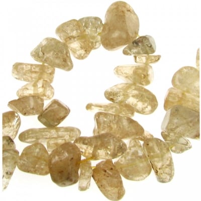 Наниз естествени камъни чипс 8-12 мм ~90 см ЦИТРИН тъмен