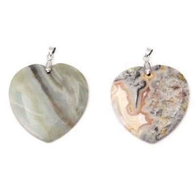 Висулка естествен камък сърце 50x50 мм