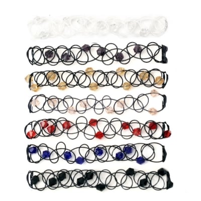 Гривна силикон стъкло 14 см цвят АСОРТЕ