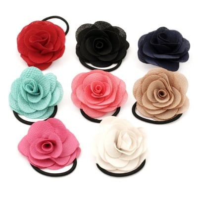 Ластик за коса текстил цвете цвят АСОРТЕ