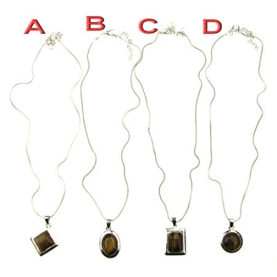 Гердан метал естествен камък Тигрово око