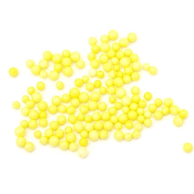 Топче стиропор 2.5-3.5 мм за декорация жълто ~8 грама ~16000 броя