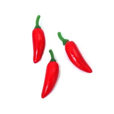 Червени чушки с дръжки от стиропор за декорация 46x13 мм -10 броя