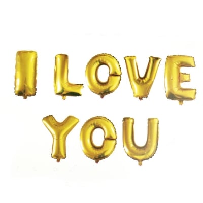 Балон фолиев I LOVE YOU -8 букви цвят злато