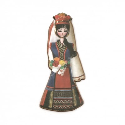 Жена с народна носия от шперплат 70x30x2 мм -5 броя
