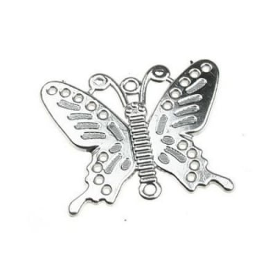 Висулка свързващ елемент пеперуда 45x56 мм цвят сребро