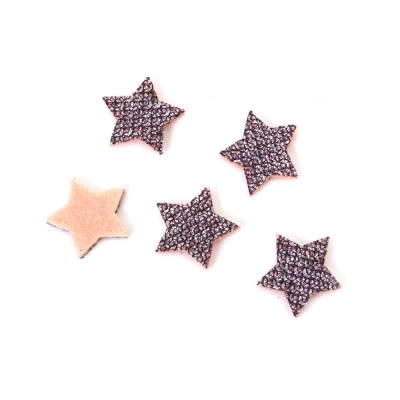 Звезда филц с брокат 20x2 мм микс цветове -10 броя