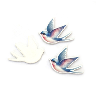 Лястовица дърво и филц 47x36x4 мм -10 броя