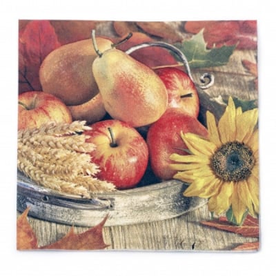 Салфетка HOME FASHION 33x33см трипластова Thanksgiving -1 брой