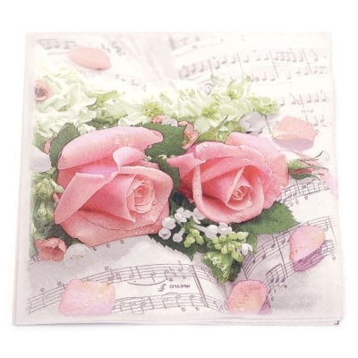 Салфетка HOME FASHION 33x33 см трипластова Flower Symphony -1 брой