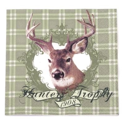 Салфетка HOME FASHION 33x33см трипластова Hunter?s Trophy -1 брой
