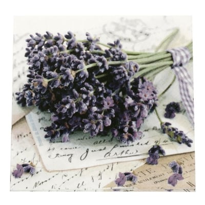 Салфетка HOME FASHION 33x33см трипластова Lavender Greetings -1 брой