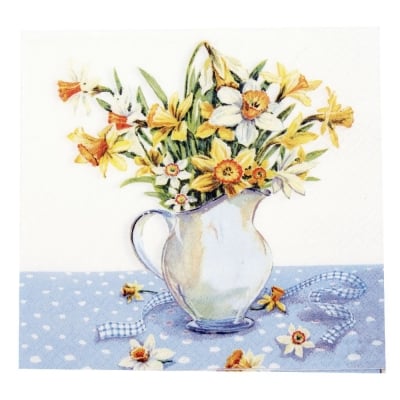 Салфетка HOME FASHION 33x33см трипластова Painted Daffodils -1 брой