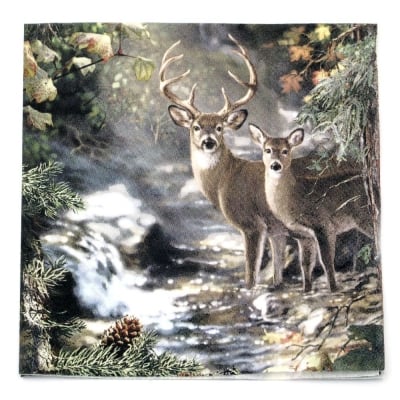 Салфетка HOME FASHION 33x33см трипластова Deers on a Creek -1 брой