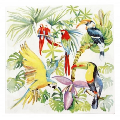 Салфетка HOME FASHION 33x33 см трипластова Birds of Paradise -1 брой