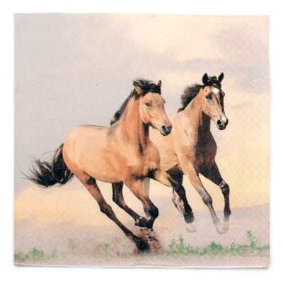 Салфетка HOME FASHION 33x33см трипластова Wild Horses -1 брой