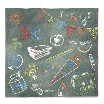 Салфетка HOME FASHION 33x33см трипластова Blackboard ABC -1 брой