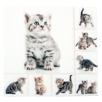 Салфетка HOME FASHION 33x33 см трипластова Meow -1 брой