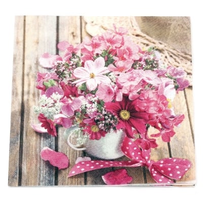 Салфетка HOME FASHION 33x33 см трипластова Summer Bunch -1 брой