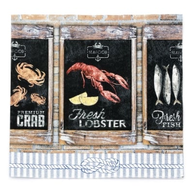 Салфетка HOME FASHION 33x33 см трипластова Seafood -1 брой