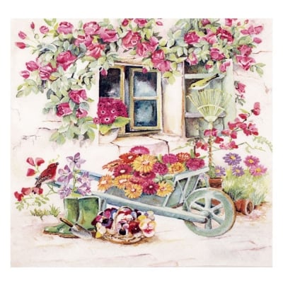 Салфетка HOME FASHION 33x33 см трипластова Backyard Garden -1 брой