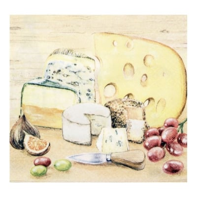 Салфетка HOME FASHION 33x33 см трипластова Taste of Cheese -1 брой