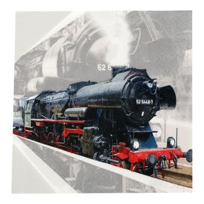 Салфетка HOME FASHION 33x33см трипластова Lokomotive -1 брой