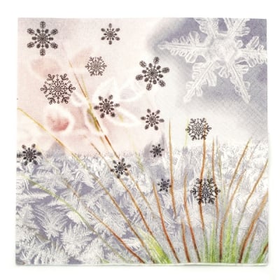 Салфетка HOME FASHION 33x33см трипластова Frozen Crystals -1 брой