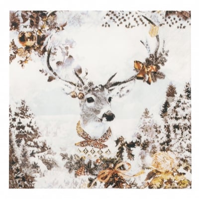 Салфетка HOME FASHION 33x33см трипластова Dressed Deer -1 брой