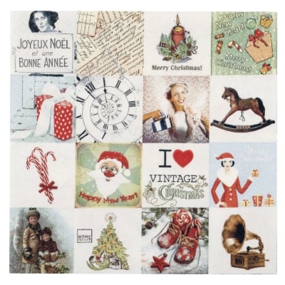 Салфетка HOME FASHION 33x33см трипластова I love X-mas Vintage -1 брой