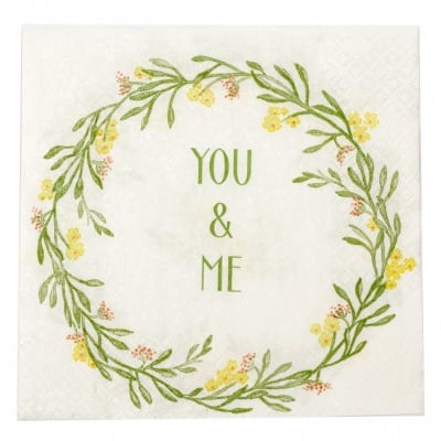 Салфетка HOME FASHION 33x33см трипластова Mia- You and Me -1 брой