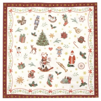 Салфетка за декупаж Ambiente 33x33 см трипластова Ornaments All Over red-1 брой