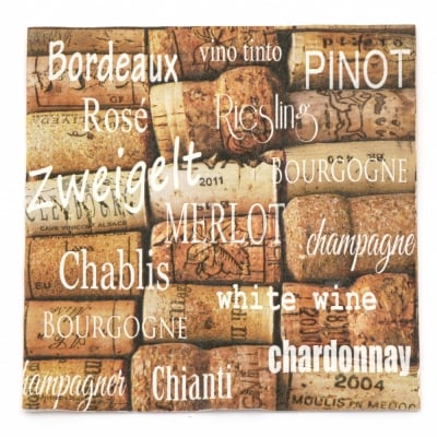 Салфетка за декупаж Ambiente 33x33 см трипластова Wine Corks -1 брой