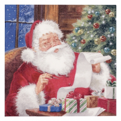 Салфетка ti-flair 33x33см трипластова Santa Claus checking Wishlist -1 брой