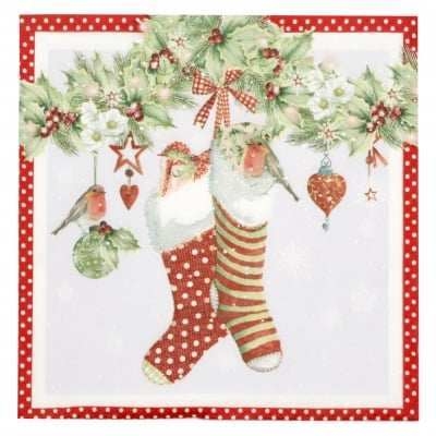 Салфетка ti-flair 33x33см трипластова Chaussettes avec Guirlande red -1 брой