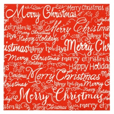 Салфетка ti-flair 33x33 см трипластова Christmas Words red -1 брой