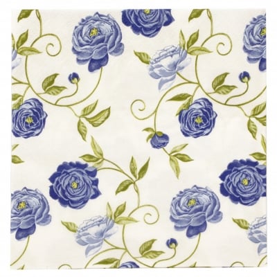 Салфетка ti-flair 33x33см трипластова Peony blue -1 брой