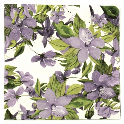 Салфетка ti-flair 33x33см трипластова Flowering Clematis lilac -1 брой