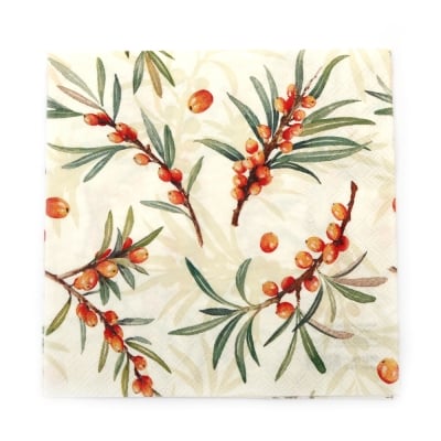 Салфетка за декупаж Ambiente 33x33 см трипластова Sea Buckthorn -1 брой