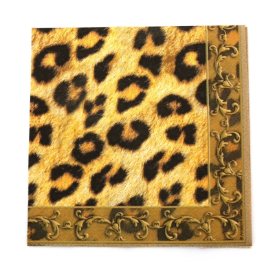 Салфетка за декупаж Ambiente 33x33 см трипластова Leopard Ornament -1 брой