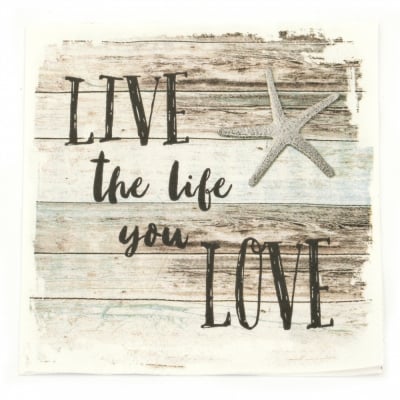 Салфетка за декупаж Ambiente 33x33 см трипластова Live the Life -1 брой