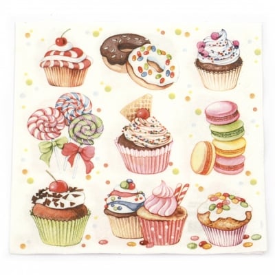 Салфетка за декупаж Ambiente 33x33 см трипластова Sweets -1 брой