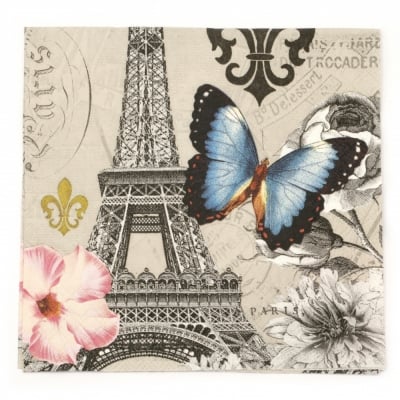 Салфетка за декупаж Ambiente 33x33 см трипластова Ici Paris -1 брой